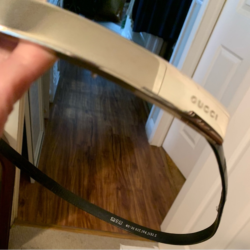 Gucci Silver and Black Women's Belt